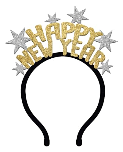 Folat 66099 Tiara Shine BlackGold HNY-Silvester Deko, Neujahrs Party, Neujahr Silvesterdeko, Frohes Neues Jahr, Happy New Year, Mehrfarbig von Folat