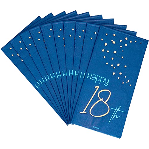 Folat 66218 Servietten Elegant True Blue 18 Jahre 33x33cm - 10 Stück von Folat