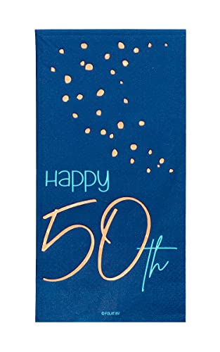 Folat 66250 Servietten Elegant True Blue Jahre 33x33cm-10 Stück, Zahl 50 Folat 66250 Servietten Elegant True Blue Jahre 33x33cm-10 Stück, Zahl 50 von Folat