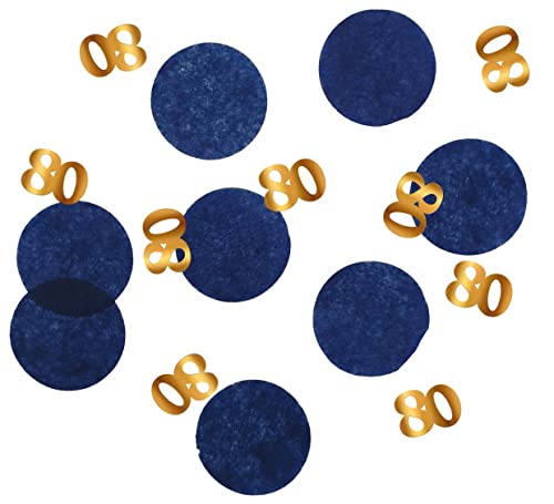 Folat 66380 Konfetti Elegant True Blue Jahre-25 Gramm, Zahl, Chiffre 80 von Folat