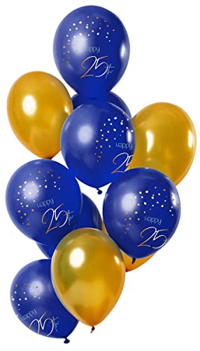 Folat 66625 - Luftballons aus Latex - blau / bronze - ca. 30 cm - 12 Stk. - Zahl: 25 Folat 66625 - Luftballons aus Latex - blau / bronze - ca. 30 cm - 12 Stk. - Zahl: 25 von Folat