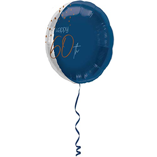 Folat 66760 Folienballon Elegant True Blue Jahre-45cm, Zahl 60 von Folat