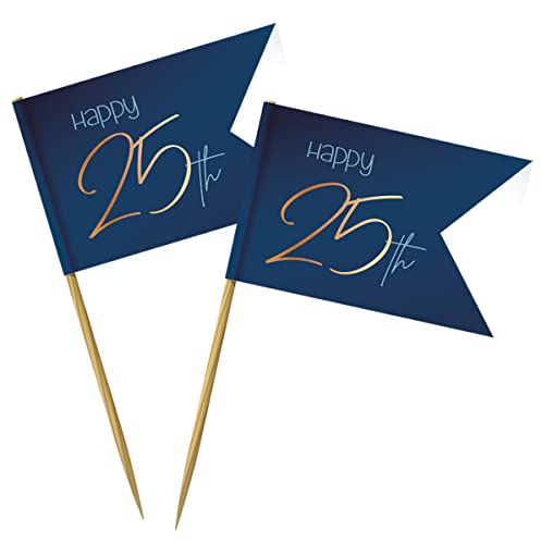 Folat 66825 Partypicker Elegant True Blue Jahre-36 Stück, Zahl 25 Folat 66825 Partypicker Elegant True Blue Jahre-36 Stück, Zahl 25 von Folat