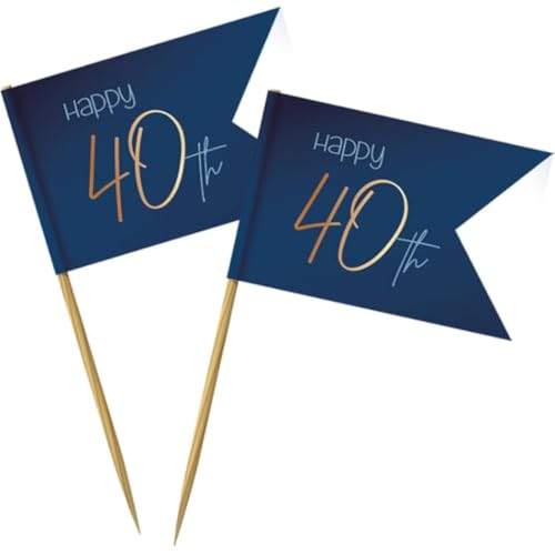 Folat 66840 Partypicker Elegant True Blue 40 Jahre - 36 Stück von Folat