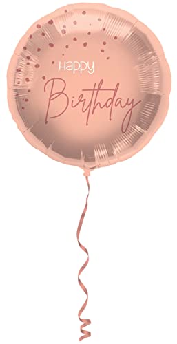 Folat 67006 Folienballon Elegant Lush Blush-45cm, Transparent, Happy Birthday von Folat
