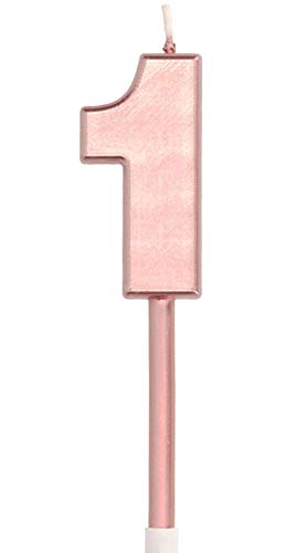 Folat 67031 - Kerze für Kuchen Rose Gold metalisch glänzend - ca. 10 cm hoch - Zahl 1 Folat 67031 - Kerze für Kuchen Rose Gold metalisch glänzend - ca. 10 cm hoch - Zahl 1 von Folat