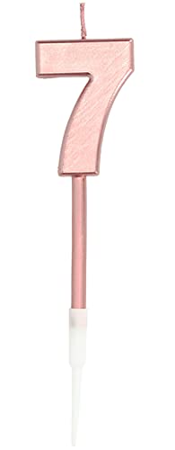 Folat 67037 - Kerze für Kuchen Rose Gold metalisch glänzend - ca. 10 cm hoch - Zahl 7 Folat 67037 - Kerze für Kuchen Rose Gold metalisch glänzend - ca. 10 cm hoch - Zahl 7 von Folat