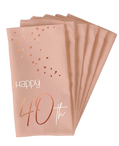 Folat 67240 Servietten Elegant Lush Blush Jahre 33x33cm-10 Stück, Zahl 40 Folat 67240 Servietten Elegant Lush Blush Jahre 33x33cm-10 Stück, Zahl 40 von Folat