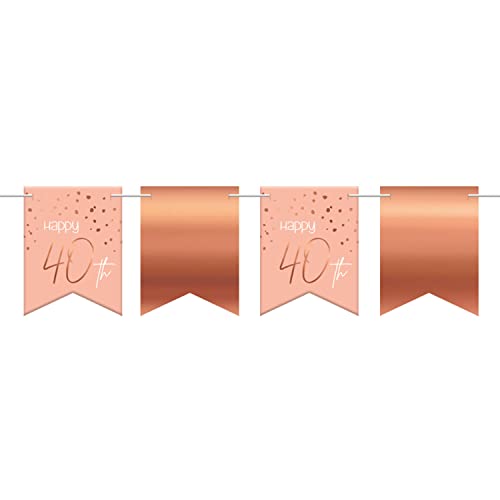 Folat 67440 Wimpelkette Elegant Lush Blush Jahre-6 Meter, Zahl, Chiffre 40 von Folat