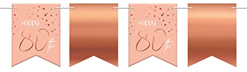 Folat 67480 Wimpelkette Elegant Lush Blush 80 Jahre - 6 Meter von Folat