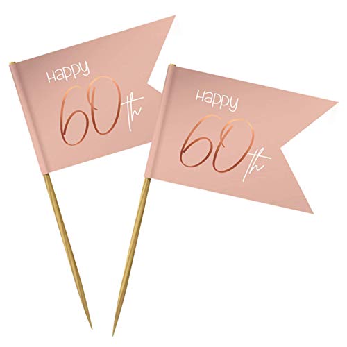 Folat 67860 Partypicker Elegant Lush Blush Jahre-36 Stück, Zahl 60 Folat 67860 Partypicker Elegant Lush Blush Jahre-36 Stück, Zahl 60 von Folat
