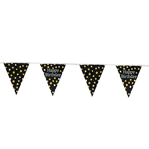 Folat 68007 Glossy Black Happy Birthday Wimpelkette, 4 m, Schwarz Folat 68007 Glossy Black Happy Birthday Wimpelkette, 4 m, Schwarz von Folat