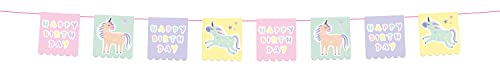 Folat 68291 Wimpelkette Unicorns & Rainbows-6 Meter, Mehrfarben von Folat