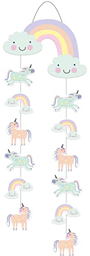 Folat 68297 Hängedeko Unicorns & Rainbows-30x85 cm, Mehrfarben von Folat