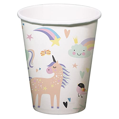 Folat 68343 Trinkbecher Unicorns & Rainbows 250ml-6 Stück, Mehrfarbig von Folat