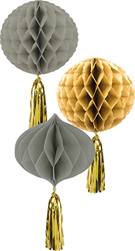 Folat 68484 Golden Dawn 3 Stück-Dekoration Wabenbälle Set, Honeycomb Balls Deko für Geburtstag, Party, Baby Dusche, Hochzeit, Mehrfarben, 30 cm Folat 68484 Golden Dawn 3 Stück-Dekoration Wabenbälle Set, Honeycomb Balls Deko für Geburtstag, Party, Baby Dusche, Hochzeit, Mehrfarben, 30 cm von Folat