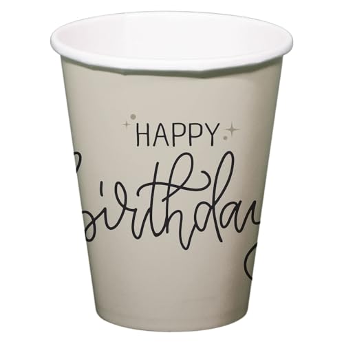 Folat 68681 Geburtstag Dekoration Schwarz, Creme, Champagner Gold - Becher - Crème Noir - 250 ml - 8 Stück - EIN schickes und charmantes Happy Birthday Geschirr Folat 68681 Geburtstag Dekoration Schwarz, Creme, Champagner Gold - Becher - Crème Noir - 250 ml - 8 Stück - EIN schickes und charmantes Happy Birthday Geschirr von Folat