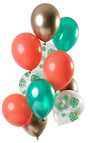 Folat 69376 Ballons Tropical Gem 30cm-12 Stück Latex Helium Luftballon, Geburtstag Deko, Multicolor, Taille Unique von Folat