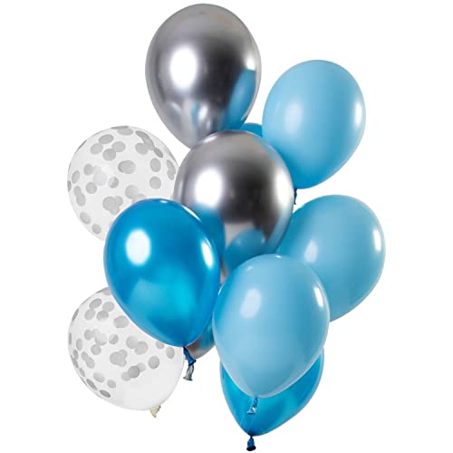 Folat 69377 Ballons Aquamarine 30cm-12 Stück Latex Helium Luftballon, Geburtstag Deko, Blue, 30 cm von Folat