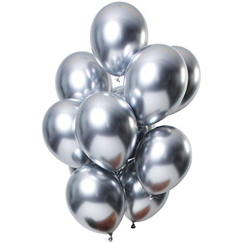 Folat 69710 Ballons Mirror Effect Silber 33cm-12 Stück Latex Helium Luftballon, Geburtstag Deko, 30 cm Folat 69710 Ballons Mirror Effect Silber 33cm-12 Stück Latex Helium Luftballon, Geburtstag Deko, 30 cm von Folat