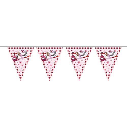 Folat 09257 - Wimpelkette Storch - Geburt Mädchen - rosa - ca. 10 m Folat 09257 - Wimpelkette Storch - Geburt Mädchen - rosa - ca. 10 m von Folat