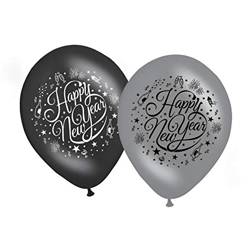 Folat 8 Luftballons *Happy New Year* für Sylvester oder Party // mit 30cm Um von Folat