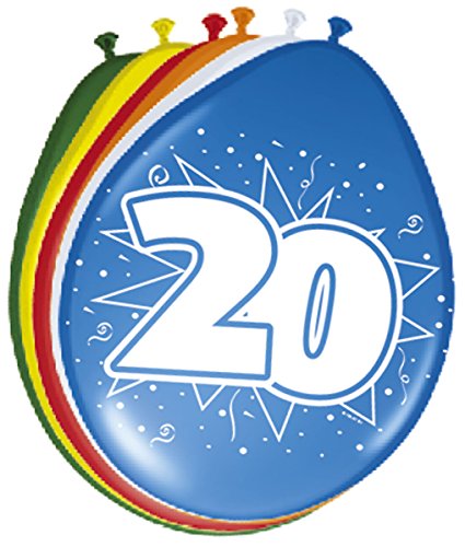 Folat 08222 - Zahlenballons/Ballon mit Zahl 20-12" / 30 cm - 8 STK. von Folat