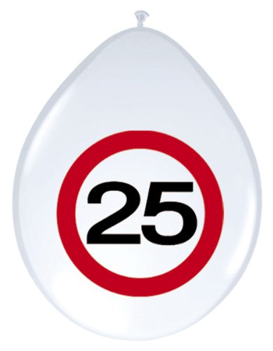 Folat 05374 - Latexballon - 30 cm - Verkehrszeichen - Zahl 25-8 STK. Folat 05374 - Latexballon - 30 cm - Verkehrszeichen - Zahl 25-8 STK. von Folat