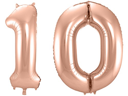 Folat 800006 - Folienballon - Zahl 10 - rosegold - ca. 86 cm hoch von Folat