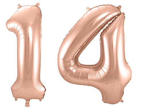 Folat 800044 - Folienballon - Zahl 14 - rosegold - ca. 86 cm hoch Folat 800044 - Folienballon - Zahl 14 - rosegold - ca. 86 cm hoch von Folat