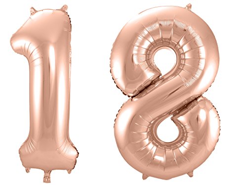 Folat 800082 - Folienballon - Zahl 18 - rosegold - ca. 86 cm hoch Folat 800082 - Folienballon - Zahl 18 - rosegold - ca. 86 cm hoch von Folat