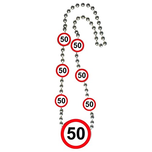 Folat 28750 Halskette mit Verkehrszeichen Geburtstag, Zahl 50 von Folat