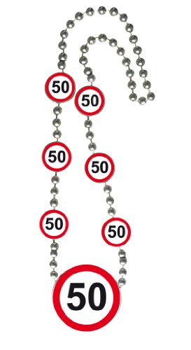 Folat 28750 Halskette mit Verkehrszeichen Geburtstag, Zahl 50 von Folat