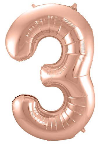 Folat 631334 - Folienballon Zahl 3 - rosegold - ca. 86 cm Folat 631334 - Folienballon Zahl 3 - rosegold - ca. 86 cm von Folat