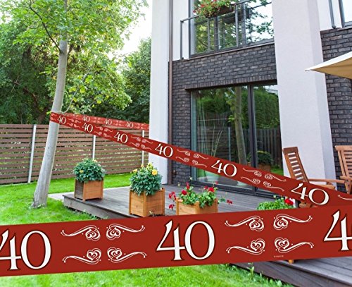 Folat Absperrband 40 ROT, PVC, ca. 15 Meter x 7,5 cm - Meterpreis Euro 0,20 von Folat