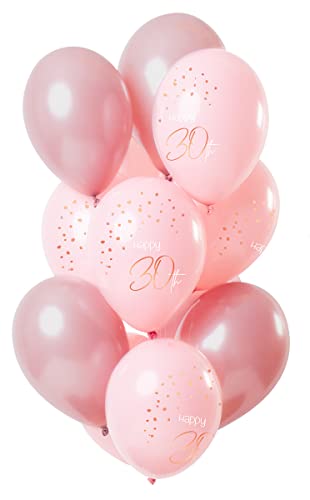 Folat Ballonnen - 30 jaar - Luxe - Roze, roségoud - 30cm - 12st von Folat