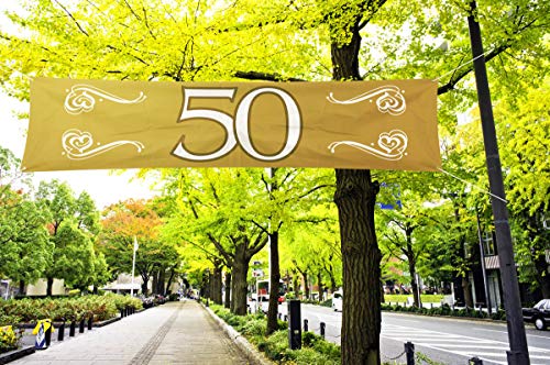 Folat Banner 50 Goldhochzeit, Polyester, ca. 40x180cm Folat Banner 50 Goldhochzeit, Polyester, ca. 40x180cm von Folat