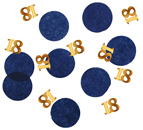 Folat 66318 Konfetti Elegant True Blue Jahre-25 Gramm, Zahl 18 von Folat