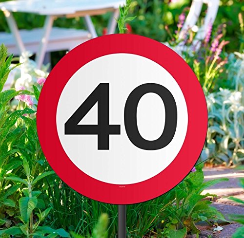 Folat Gartenschild für Geburtstagsparty, Verkehrsschild, 40. Geburtstag von Folat