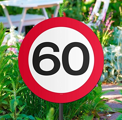 Folat 05035 Traffic Sign-60 Years-Ø 26 cm Gartendekoration, rot/weiß, 26 x 52 cm Folat 05035 Traffic Sign-60 Years-Ø 26 cm Gartendekoration, rot/weiß, 26 x 52 cm von Folat