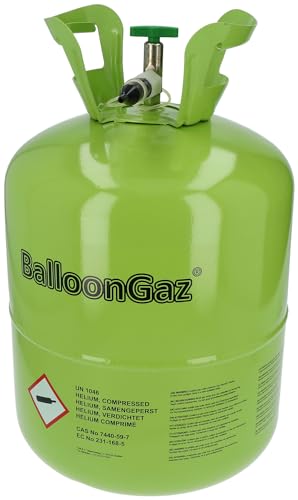 Folat 25203 BallonGaz Helium – 360 Liter Ballongas mit Füllventil für 50 Ideal für Geburtstage, Party, Hochzeit | Einweg Gasflasche aus recyclebarem Metall | Gas, Luftballons, Folienballons, Grün von Folat
