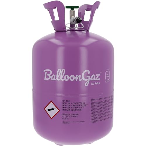 Folat 25203 BallonGaz Helium – 360 Liter Ballongas mit Füllventil für 50 Ideal für Geburtstage, Party, Hochzeit | Einweg Gasflasche aus recyclebarem Metall | Gas, Luftballons, Folienballons, Grün von Folat