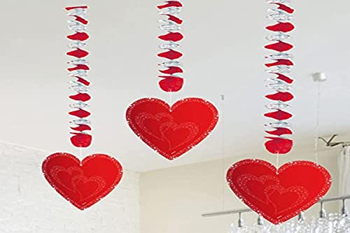 Folat Hochzeit Hänge-Spiralen mit Herzen Valentinstag Party-Deko 3 Stü von Folat