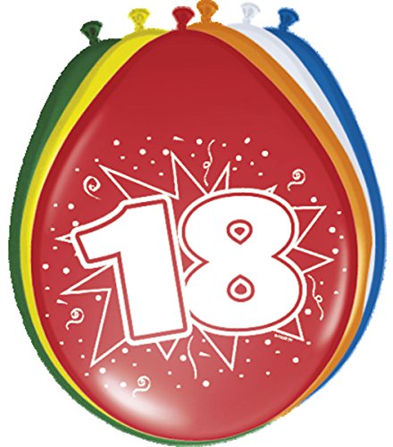 Folat 08218 - Zahlenballons/Ballon mit Zahl 17-12" / 30 cm - 8 STK. von Folat