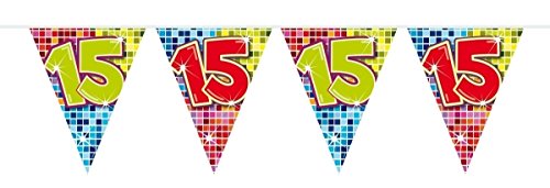 Folat 60015 - Wimpelkette Blocks Geburtstag - ca. 3 m - Zahl: 15 Folat 60015 - Wimpelkette Blocks Geburtstag - ca. 3 m - Zahl: 15 von Folat