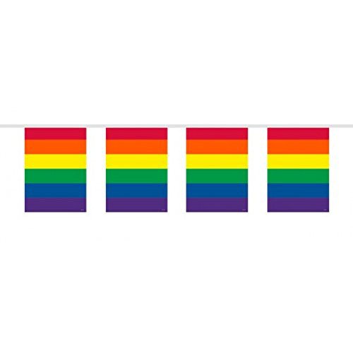 Folat Party Dekorationen 10 Meter Wimpelkette Flaggen –, Rainbow Squares von Folat