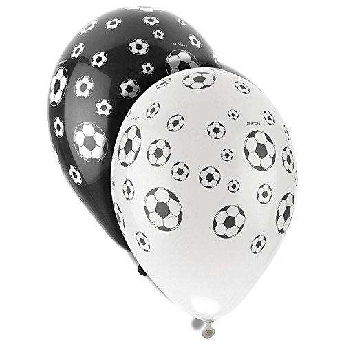 Folat FOL262057 Party Luftballons-Fußball, 2 x 8 Stück, Weiß/Schwarz, STK von Folat