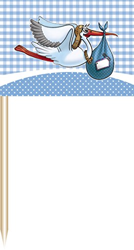 Folat Partypicker 50 St. Deko Geburt blau Junge Babyparty Partyfahne Partysp Folat Partypicker 50 St. Deko Geburt blau Junge Babyparty Partyfahne Partysp von Folat