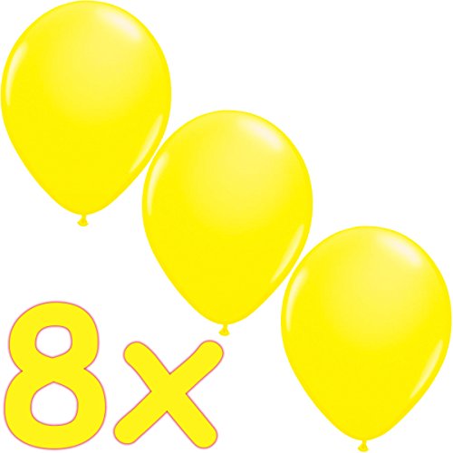 Folat SB-Pack mit 8 Neon-Rundballons, gelb von Folat