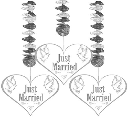Folat Spiralen Just Married Hochzeit Party-Deko 3 Stück Silber-Weiss-g Folat Spiralen Just Married Hochzeit Party-Deko 3 Stück Silber-Weiss-g von Folat